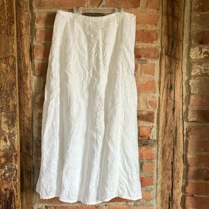 Talbots Petites Pure Irish Linen white midi skirt sz 0P